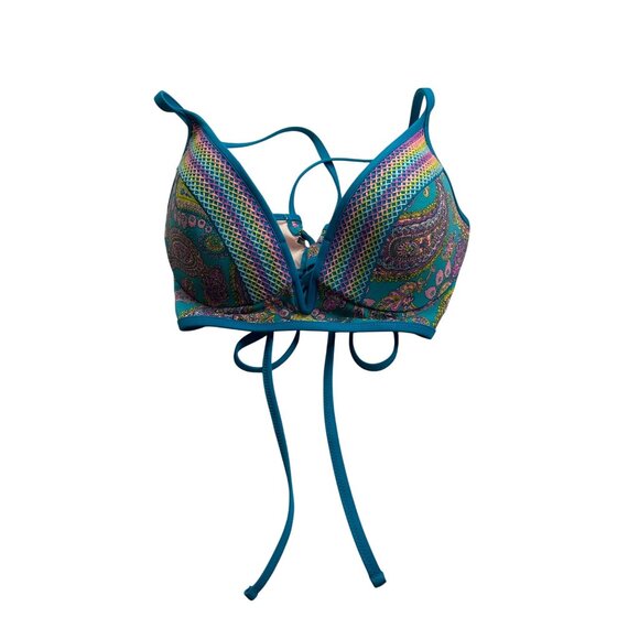 Shade & Shore Womens Paisley Pattern Bikini Top Size 34 B Colorful - Picture 3 of 7